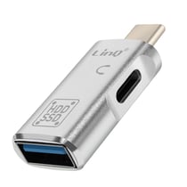 LinQ Adaptateur OTG USB et USB C vers USB C Transfert de Données Rapides Argent
