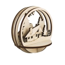 pièces insér.bois Cabane,FSC MixCred,ø7,5cm, nature, 5pcees, 1kit