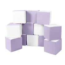 Lot cubes XXL mousse 12 pcs blanc, lilas