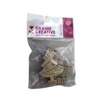 sachet de 5 formes bois sapin - Graine Creative - Rose
