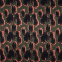 Tissu Satin de Coton imprimé Tâches sur fond Vert kaki