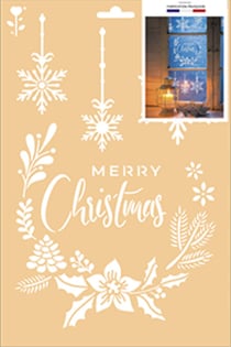 POCHOIR A4 SANS SACHET - COURONNE X-MAS