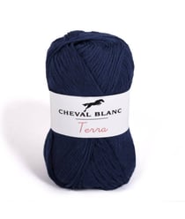 Pelote de Coton à tricoter TERRA - Cheval blanc 293 Marine bleu