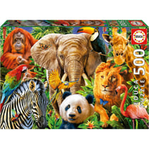 Puzzle - 500 pièces - Les animaux sauvages - 48x34cm - Educa