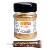 Sucre pailleté doré 160 g + 1 Stylo chocolat