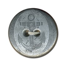 Lot de 6 boutons métal ancre 2trous 12mm Argent Vieilli