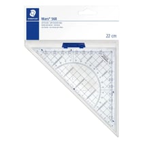 Equerre géométrique 22 cm - Scolaire - Rapporteur intégré - Staedtler
