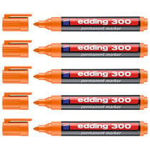 Lot de 5 marqueurs permanents pointe ronde 1,5-3 mm - EDDING - Orange - 300