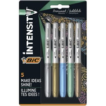 Lot de 5 marqueurs permanents pointe moyenne BIC - Couleurs métalliques assorties
