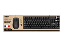 PORT Connect Pack clavier PC + Souris filaire USB-A ambidextre optique 1000 DPI azerty EU