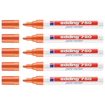 Lot 5 marqueurs peinture pointe moyenne 2-4 mm - EDDING - Orange - 750