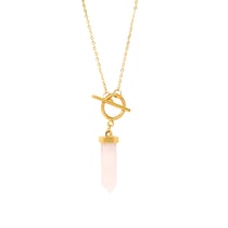 Collier Pendule Quartz rose - Omsaé