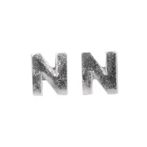 Lettres en cire - N - , argent, 9mm, 2 pces