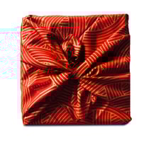 Carédeau Papier Cadeau Réutilisable Collection Monochrome Coton Recyclé Furoshiki 100% Coton : Tricot (TailleM) 55x55 cm rouge