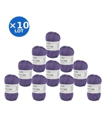 Lot de 10 pelotes QUATTRO de Lang Yarns – 500 g de coton mercerisé 46 Violet