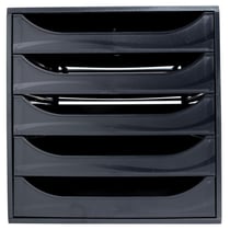 Module de classement Ecobox+ Ecoblack 5 tiroirs - Noir - Exacompta