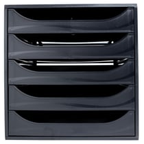 Module de classement Ecobox+ Ecoblack 5 tiroirs - Noir - Exacompta