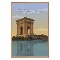 Tableau mural encadré illustration Arc de triomphe de Montpellier 65x97 cm