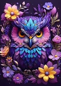 Puzzle 300 pièces - Flowers & Owl - Bluebird Puzzle