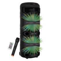 Enceinte karaoké - Lumineuse - 1000 Watts - Bluetooth V5.0 - Autonomie 2 a 3 heures - Micro sans fil inclus
