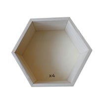 5 étagères hexagonales en bois 36 x 31 x 10 cm