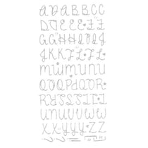 Stickers Alphabet Pailleté puffy Argenté