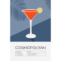 Tableau sur toile cocktail Cosmopolitan 30x45 cm