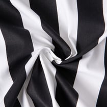 Tissu Sergé d'ameublement Rayé Vaucluse noir sur fond Blanc