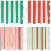 16 Petites Serviettes Festives à Rayures avec Finition Dorée