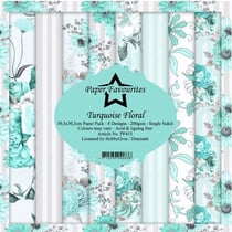 8 papiers scrapbooking 30 x 30 cm Paper Favourites TURQUOISE FLORAL