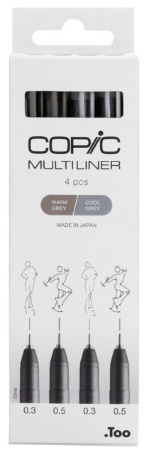 Copic Multiliner set de 4 GREY