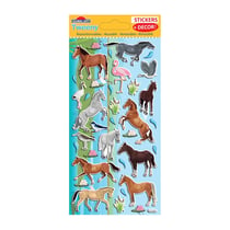 Scène à décorer pour enfants - Chevaux - Stickers Puffies