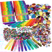 Paillettes et bâtonde glace, ass. de couleurs, 1 set