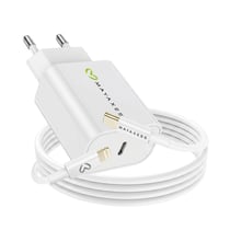 Mayaxess Chargeur Secteur pour iPhone SE 2022 18W + Câble Lightning 1m Blanc