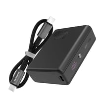 Batterie Externe Solaire 10000mAh, USB / USB-C + Charge Sans Fil,  Antichocs, Lampe Torche, Akashi - Noir