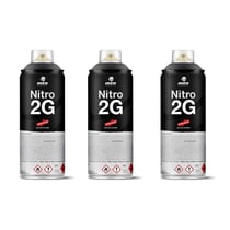 Lot 3 bombes de peinture noir goudron mat nitro 2G 400ml - Mtn