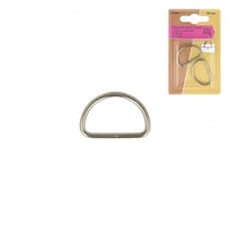 Lot de 2 passants demi-ronds argent 25mm