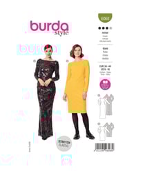 Patron Burda 6068 - Robe, robe de soirée – silhouette ajustée – avec décolleté dos du 34 au 44