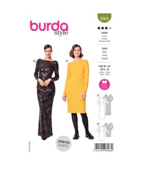 Patron Burda 6068 - Robe, robe de soirée ? silhouette ajustée ? avec décolleté dos du 34 au 44