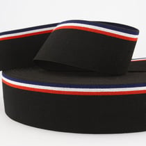 Elastique à rayures 45mm noir au mètre