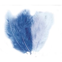 Mélange de plumes duvetées, bleu clair / bleu foncé, 10 - 15 cm, 15 pièces