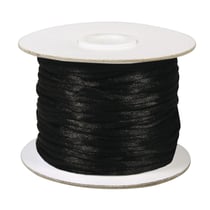 Cordon de satin, 2 mm rouleau 50 m, noir