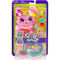 Coffret polly pocket lapin heure du thé + 1 figurine + 10 accessoires - mattel - jcr40 - poupée