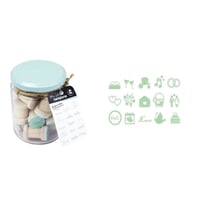 MégaCréa DIY - Tampon en bois Mariage 1,8 cm bocal 15 pièces