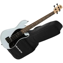 Solid Body U-Bass 4 cordes Light Blue + housse Kala