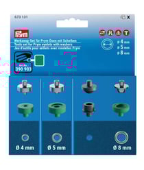 Jeu d’outils pour œillets avec rondelles Ø 4, 5 & 8 mm – Prym – Accessoires pour Vario Creative Tool Bleu