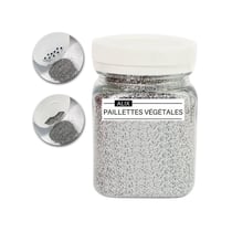 Paillettes - Argent - Biodégradable - Végétal - Loisirs créatifs - Carterie - Pot 35g