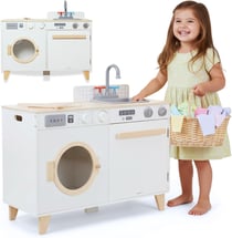 Cuisine Enfant - Mamabrum - Buanderie Bois, Lave-linge, Évier et Accessoires, 73,5*29*67 cm