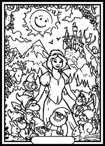 Tableau velours a colorier Blanche neige Sericolor
