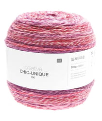 Pelote de laine à tricoter Creative Chic Unique DK - 200GR - Rico Design 001 Berry multicolore